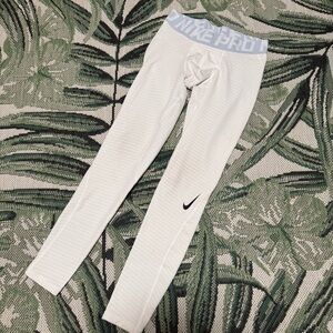 Nike Pro Compression Pants White Leggings Men’s Size Medium Stripe
